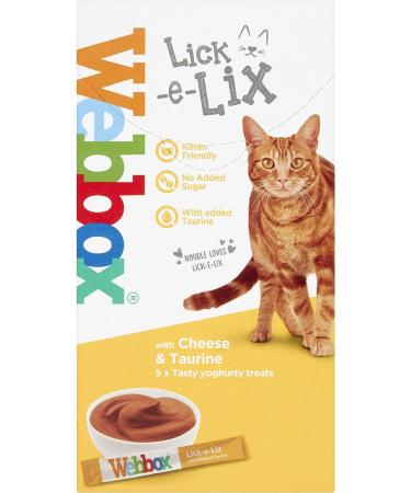 Webbox Lick e Lix Yoghurt with Cheese & Taurine 5pcs (5x15g) (Case of 17) Cheese 255 g (Pack of 5)
