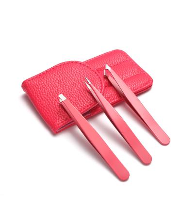 Precision Tweezers for Eyebrows Slant Tweezers Set for Woman Girls Daily Makeup Professional Stainless Steel Brow Remover Tools for Facial Hair Splinter