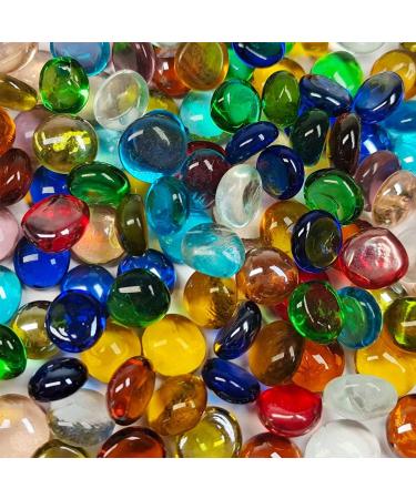 Meschett 50PCS Mini Glass Gems Mixed Colour Mancala Stones - Home Decorative Art Craft Vase Filler - 0.5-0.7 Inch Mix - Buy Online on SooperMarket.com