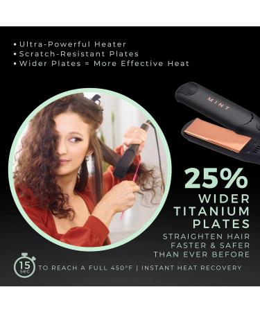 Professional Series MIRA Titanium Flat Iron | Best Hair Straightener & Curling Iron for Thick & Fine Hair | Single-Pass 1 1/4 Inch by MINT - International Shipping Available - Buy Online on SooperMarket.com