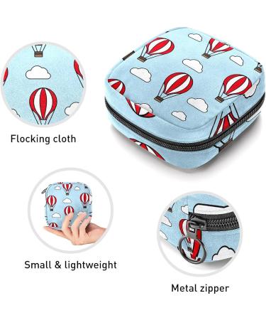 Anna Cowper Hot Air Balloon Print Sanitary Napkin Storage Bag - Multi-colored Feminine Menstrual Cup Pouch for Periods - Portable and Stylish Women's Tampon Holder - Buy Online on SooperMarket.com