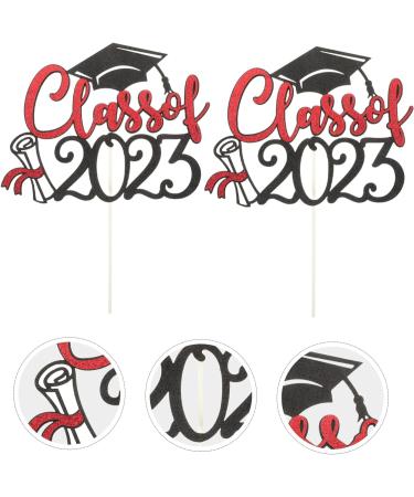 Warmhm 6pcs 2023 cake supplies party supplies top hat dessert decorations Insert card cupcake decors graduation cupcake topper 2023 props grad cake decorations paper cup - Buy Online on SooperMarket.com