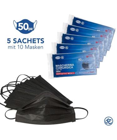 Buy Medical IIR Standard EN14683 Certified 3-Layer Disposable Masks - BFE 98% - 100 Pack Black Oral Masks for International Shipping - Buy Online on SooperMarket.com