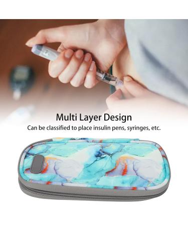 Portable Insulin Cooler Bag Diabetic Supplies Organizer - Marble Green - Buy Online on SooperMarket.com