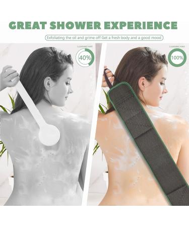 Liseternal Shower Back Scrubber for Women - Exfoliating Body Scrubber with Thickened Sponge - Machine Washable - 39.4'' x 4.9 - Buy Online on SooperMarket.com