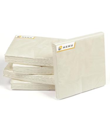 Buy HEKU 100 Cream Napkins | 3-Layer 33x33cm | Highly Absorbent & Stylish | Perfect for Events & Gastronomy | Practical 5-Pack - International Shipping Available - Buy Online on SooperMarket.com