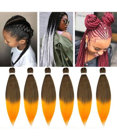 26 "(65cm) Afro braid braids extensions soft natural hair part braid hair extension anticipated hair extensions synthetic hair 6 bundle 90g/bundle 540g #black orange 65cm black orange
