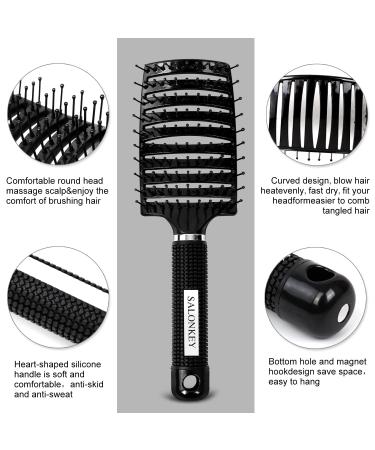 Professional Vented Hair Brush - Fast Drying & Detangling Barber Tool (Black) - Buy Online on SooperMarket.com