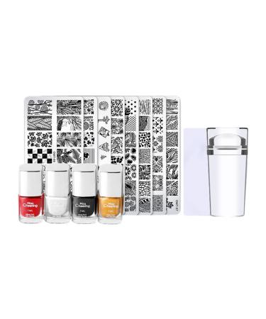 Wirlsweal 1 Set nail art template DIY template pressure steel nail stamp tool for nail studio nail art template flowers