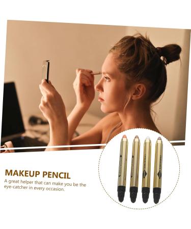 Mikinona Neutral Eyeshadow 4pcs Highlighter Eyeshadow Pencil Glitter Crayons Eye Shadow Makeup Cosmetics Glue Girl - Buy Online on SooperMarket.com