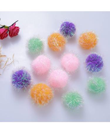 Cobee Large Cat Sparkle Ball Toys 12 Pieces 2 Inch Cat Pom poms Ball Furry Cat Toy Balls Kitten Pompom Ball Interactive Play Toy for Indoor Cat Kitten - Buy Online on SooperMarket.com