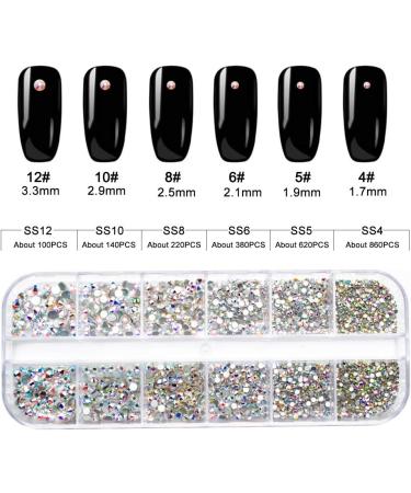 2320 Pieces Crystals Glass AB Nail Art Rhinestones with Storage Organizer Box - Nail Gems Stones Kit - Buy Online on SooperMarket.com
