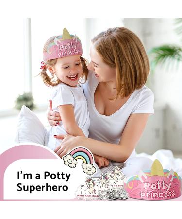 Potty Training Chart for Toddler Girls - Unicorn Design with 35 Reusable Magnetic Stickers | Reward System & Crown Included | 3 Easy Steps - Buy Online on SooperMarket.com