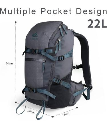Unigear 22L Ski Backpack - Waterproof 900D Polyester, Ideal for Snowboard, Ski, Camping, Hiking - Gray - Buy Online on SooperMarket.com