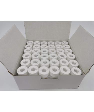 144pcs Prewound Bobbins Size A for Domestic Sewing/Embroidery Machines, Compatible with Brother Machines, Plastic Sided, Size A, Class 15, 15J, SA156, White Color, 100% Polyester, 60S/2 100 Yards