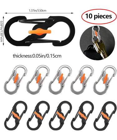 Dher S Outdoor Camping Mini S Clip 10 Pack Stainless Steel S-Shaped Carabiners | Anti-Theft & Anti-Drop Clips for Backpacking & Outdoor Use - Buy Online on SooperMarket.com