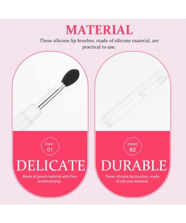 6pcs Silicone Lip Mask Brush Set - Perfect Lipstick & Balm Applicator Tool for Flawless Makeup - Black - Buy Online on SooperMarket.com