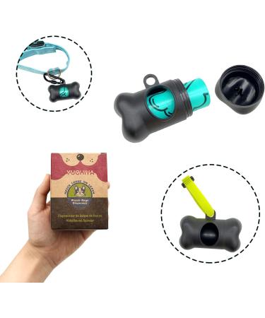 YUCHIYA Dog Poop Pickup Bags Holder Dispenser with Standard-Sized Leak-Proof Scented Doggy Waste Bags and Carabiner Hook and Loop Fastener Never Loose on Leash Lead Again Black 1 Holder 15 Bags - Buy Online on SooperMarket.com