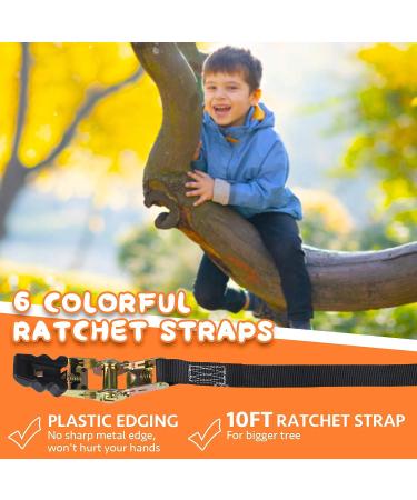 Happy Motte Tree Rock Climbing Holds for Kids - 12 Holds with 6 Ratchet Straps for Warrior Obstacle Course - Outdoor Playground Backyard Accessories - Buy Online on SooperMarket.com