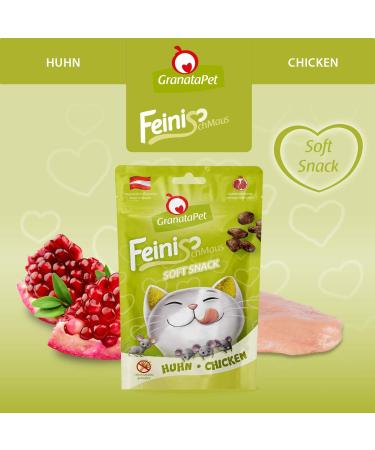 Granatapet Fine Mouse Chicken Treats for Cats - Soft Cereal-Free Sugar-Free Cat Snacks (50g Pack of 2) - Perfect Reward Cubes - Buy Online on SooperMarket.com