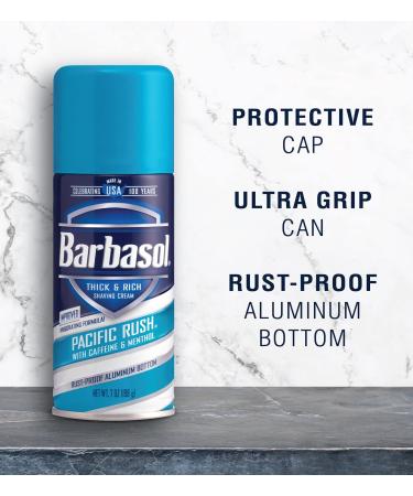 Barbasol Pacific Rush Shaving Cream with Caffeine & Menthol - 7 oz | Thick & Rich Foam for a Refreshing Shave - Buy Internationally - Buy Online on SooperMarket.com