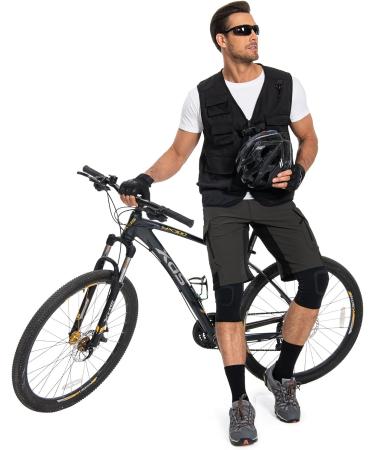 Cycorld Men's Short Trousers | Quick Drying Stretch Cargo Shorts | 6-Pocket Hiking & Trekking Bermuda Pants - Black - Buy Online on SooperMarket.com