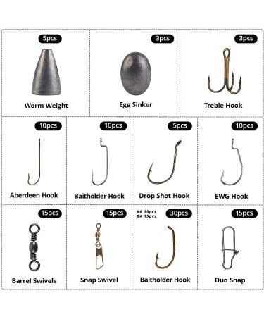 MadBite 181pcs Terminal Tackle Kit for Freshwater Fishing - Bass/Panfish/Trout, with Tackle Box, Hooks, Weights, Sinkers & Rigs - Buy Online on SooperMarket.com