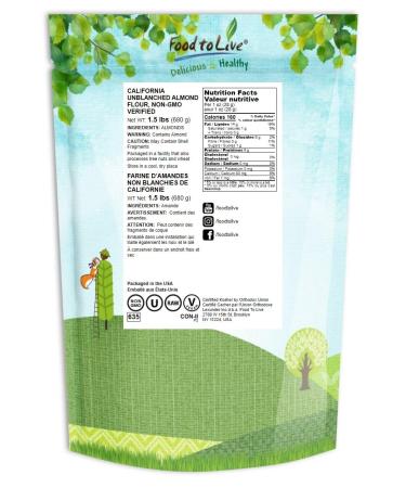California Unblanched Almond Flour 1.5 lbs - Non-GMO, Natural Meal | Raw, Kosher, Vegan | Keto, Paleo Friendly - Buy Online on SooperMarket.com