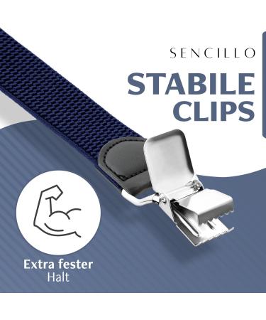 Buy Sencillo Men's Y-Shape Dark Blue Suspenders with Strong Clips | Durable & Stylish International Shipping - Buy Online on SooperMarket.com