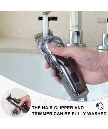Hatteker Cordless Hair Clipper & Trimmer Kit - T-Blade, Beard & Nose Trimmer - Professional Grooming, IPX7 Waterproof - Buy Online on SooperMarket.com