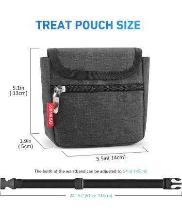 AEMIAO Dog Treat Pouch with Magnetic Closure - Hands-Free Small Puppy Training Bag - Adjustable Waistband & Bonus Carabiner - Grey - Buy Online on SooperMarket.com