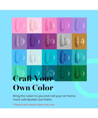 Beetles Mermaid Mantra 20-Color Gel Nail Polish Set with Glitter Soak-Off Shades - Includes Gel Base, Top Coat, Nail Brushes, and Mermaid Stickers - Buy Online on SooperMarket.com