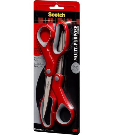 Scotch 8" Multi-Purpose Scissors  2-Pack  Great for Everyday Use (1428-2) 2 Count Standard Packaging - Buy Online on SooperMarket.com