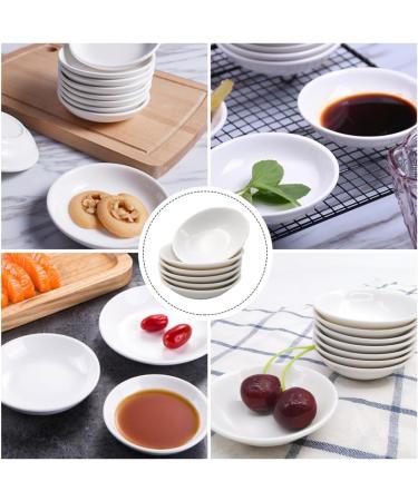 Zerodeko 6pcs Ceramic Saucer Sauce Storage Container Snack Bowl Japanese Soy Sauce 5inch Round Plate Pinch Prep Bowls Ketchup Seasoning Small Dipping Snack Plate Ceramics White re-usable - Buy Online on SooperMarket.com