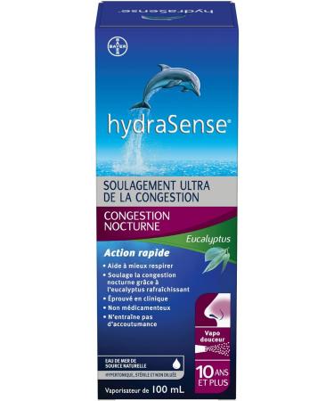 HydraSense Eucalyptus Nasal Spray Specialty Nasal Care With Refreshing Eucalyptus and Mint 100 mL & Gentle Mist Nasal Spray Daily Nasal Care 100% Natural Source Seawater Preservative-Free 100mL - Buy Online on SooperMarket.com