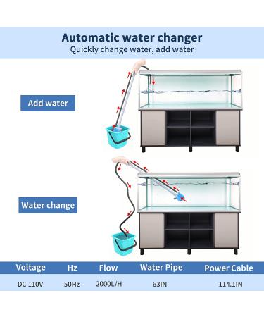 UPETTOOLS Aquarium Gravel Cleaner - Electric Automatic Vacuum Water Changer - 110V/28W - Buy Online on SooperMarket.com