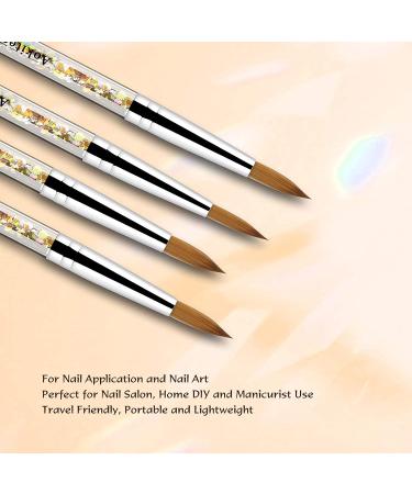 Premium #14 Kolinsky Sable Acrylic Nail Brush - Zobelhaar Nail Art Tool for Gel Manicure & Polish - Buy Online on SooperMarket.com