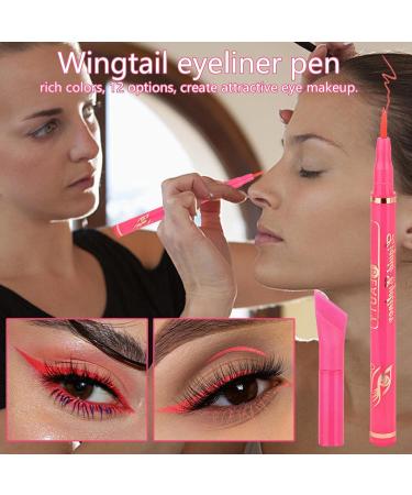 1/12 Colors Liquid Eyeliner Set Eyeliner Set Pigmented Rainbow Colorful Neon Eyeliner Pencil Waterproof Eye Shadow Pencil Long Lasting Wingtail Eyeliner for Mom Wife Girlfriend 09# - Buy Online on SooperMarket.com