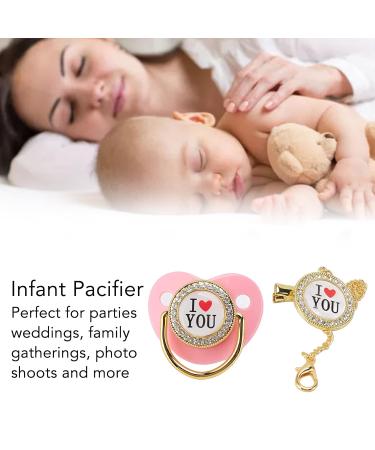 Bling Dummy Pacifier Set | Exquisite & Attractive Gifts | Healthy Design for Newborns | Prevents Loss | Perfect for Parties - Buy Online on SooperMarket.com