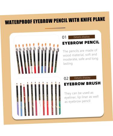 Gogogmee 12pcs Lip Liner Eyeliner Eyebrow Pen Eyeliner Black Eyebrow Precision Brush Wooden - Buy Online on SooperMarket.com
