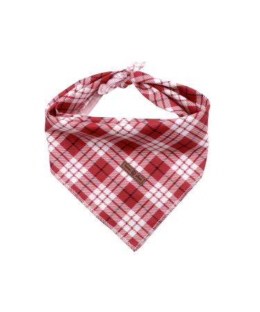 Lionet Paws Bandana for dog headscarf dog hill towel triangular scarf for small medium -sized and large dogs red checked red (1 -pack) red checked red