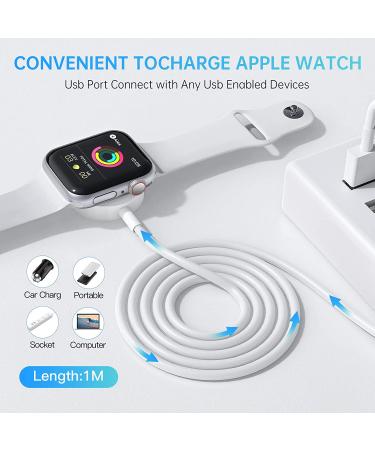 Watch Charger Compatible with Apple Watch Charger  Watch Charger Charging Cable for Watch Series 8/7/6/5/4/3/2 /SE/SE2  Magnetic Fast Charger Cord for iWatch Portable Wireless Charging (3.3ft /1m) - Buy Online on SooperMarket.com