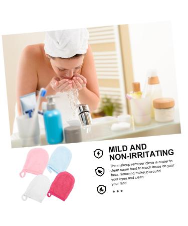 Shop 4pcs Cleansing Fingertips Makeup Remover Cloths - Exfoliating Face Towel & Mitts for Gentle Hair & Skin Care - Buy Online on SooperMarket.com