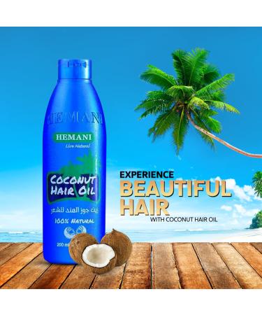 Hemani Coconut Hair Oil 200mL - Nourishing Blue Bottle | Best for Healthy Hair & International Shipping - Buy Online on SooperMarket.com