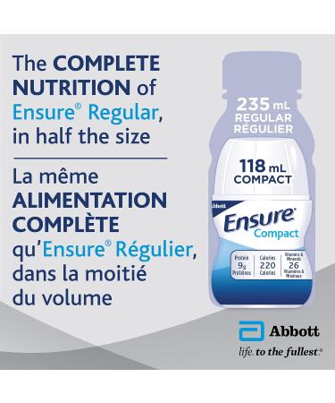 Ensure Compact Complete Balanced Nutrition In Half The Size Chocolate 4x118mL 9g Protein Drink Chocolate 118 ml (Pack of 4) - Buy Online on SooperMarket.com