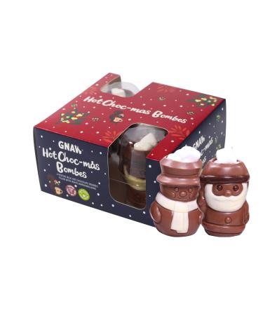 Gnaw Chocolate Melting Snowman and Santa Hot Chocolate Bomb Gift Set - 105g