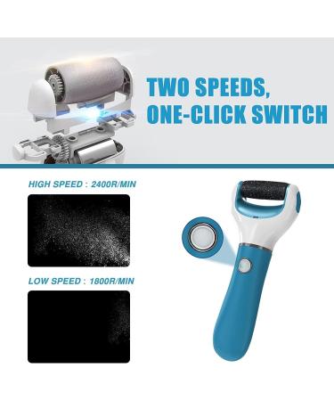 Professional Electric Foot File Callus Remover | Rechargeable Pedicure Tool for Smooth, Soft Feet | Includes 2 Coarses | Blue - Buy Online on SooperMarket.com