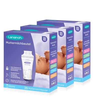 Lansinoh breast milk bags - 75 pieces - for safe storage and freezing of breast milk - hygienic & space-saving