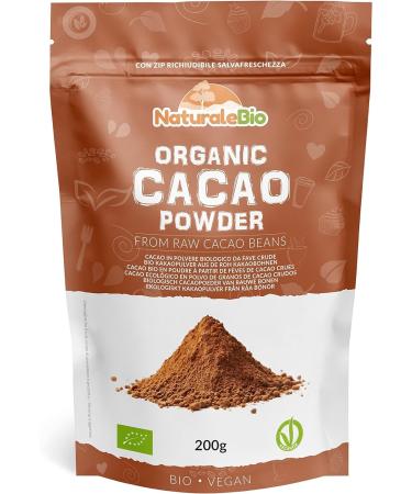 Organic Cacao Powder 200 g. Peruvian Natural and Pure. Made in Peru from The Theobroma Cacao Plant. Produced from Raw Cacao Beans. Source of Magnesium Manganese and Phosphorus. 200 g (Pack of 1)