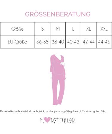 Herzmutter Maternity Homewear Set - 3-Piece Nursing Pyjamas - Pregnancy Wellness Set - Dark Blue - Size S - Buy Online on SooperMarket.com